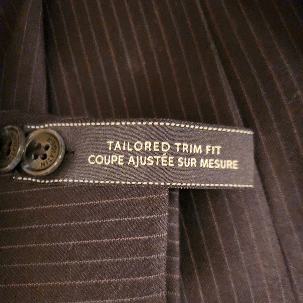 NWT Men's Tommy Hilfiger Adams Navy Pinstripe Slim-fit Blazer - Picture 6 of 8